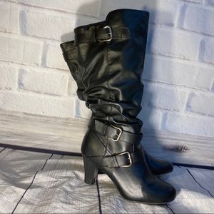 Via Neroli slouchy heel faux leather boots